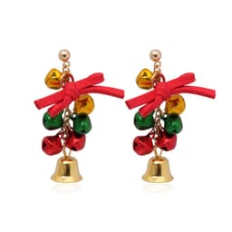 image-Christmas earrings, Christmas snowflake elk bells, cross-border Christmas tree glue ear hook pendants wholesale jewelry