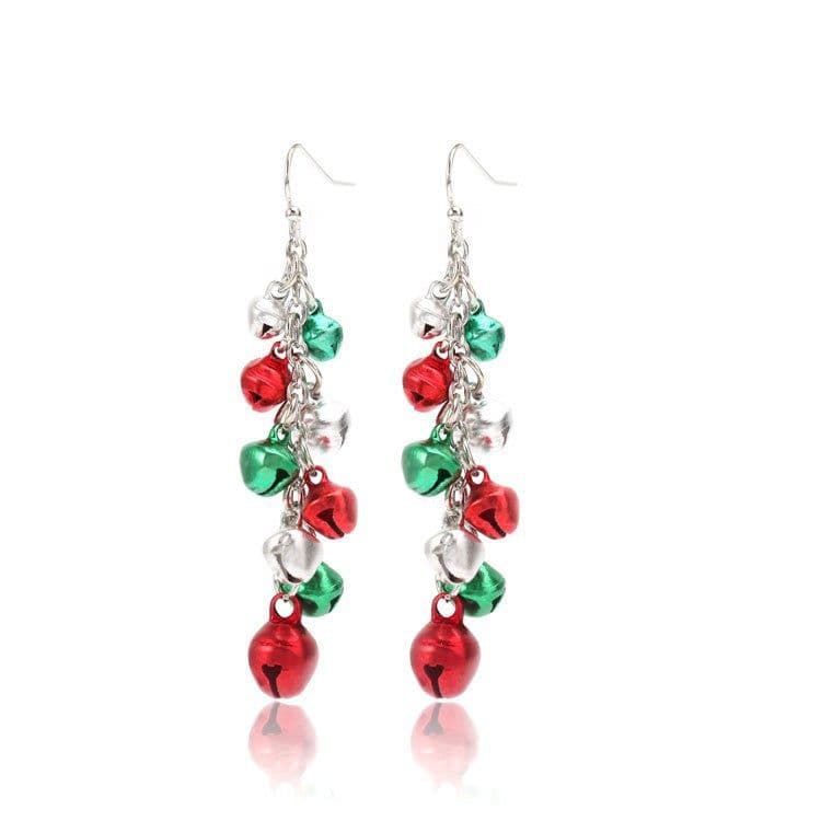 image-Christmas earrings, Christmas snowflake elk bells, cross-border Christmas tree glue ear hook pendants wholesale jewelry