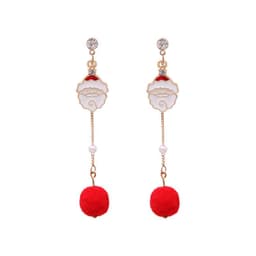 image-Christmas earrings, Christmas snowflake elk bells, cross-border Christmas tree glue ear hook pendants wholesale jewelry