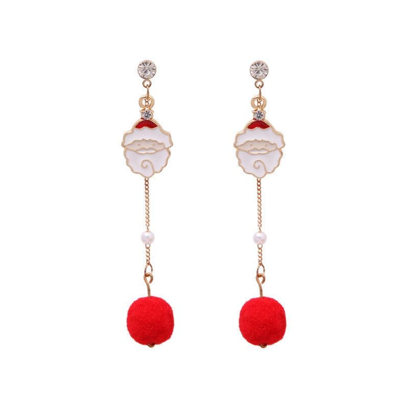 image-Christmas earrings, Christmas snowflake elk bells, cross-border Christmas tree glue ear hook pendants wholesale jewelry