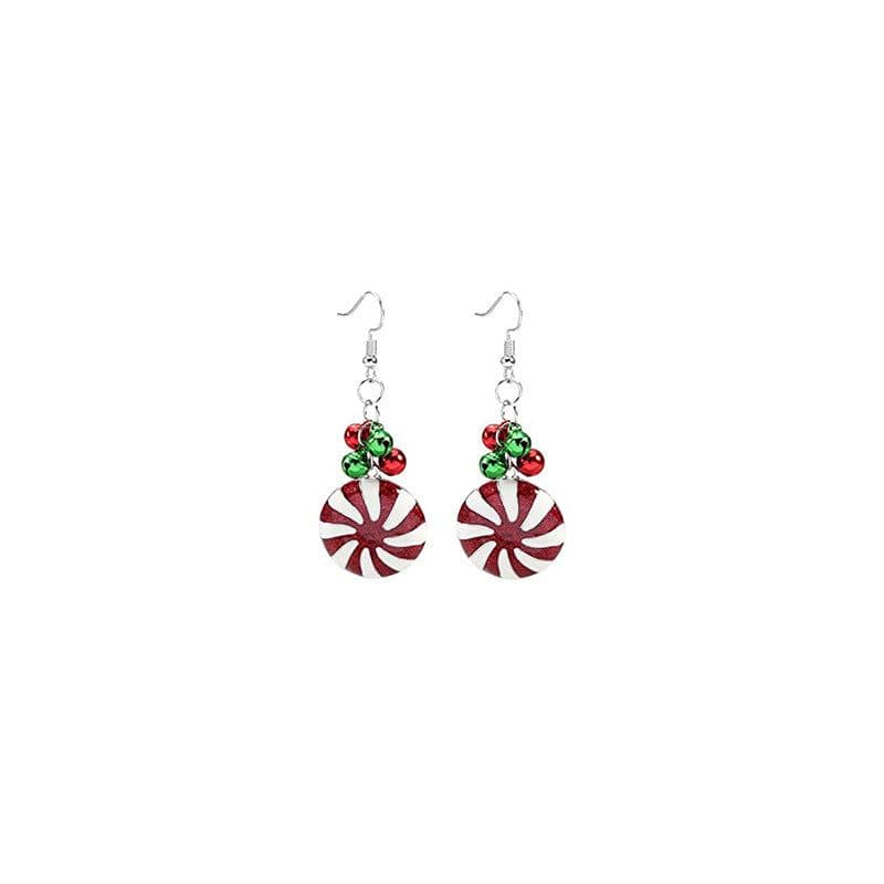 image-Christmas earrings, Christmas snowflake elk bells, cross-border Christmas tree glue ear hook pendants wholesale jewelry