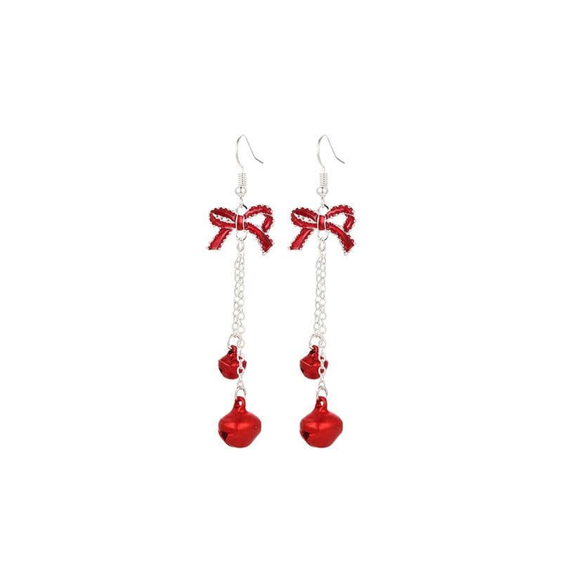 image-Christmas earrings, Christmas snowflake elk bells, cross-border Christmas tree glue ear hook pendants wholesale jewelry