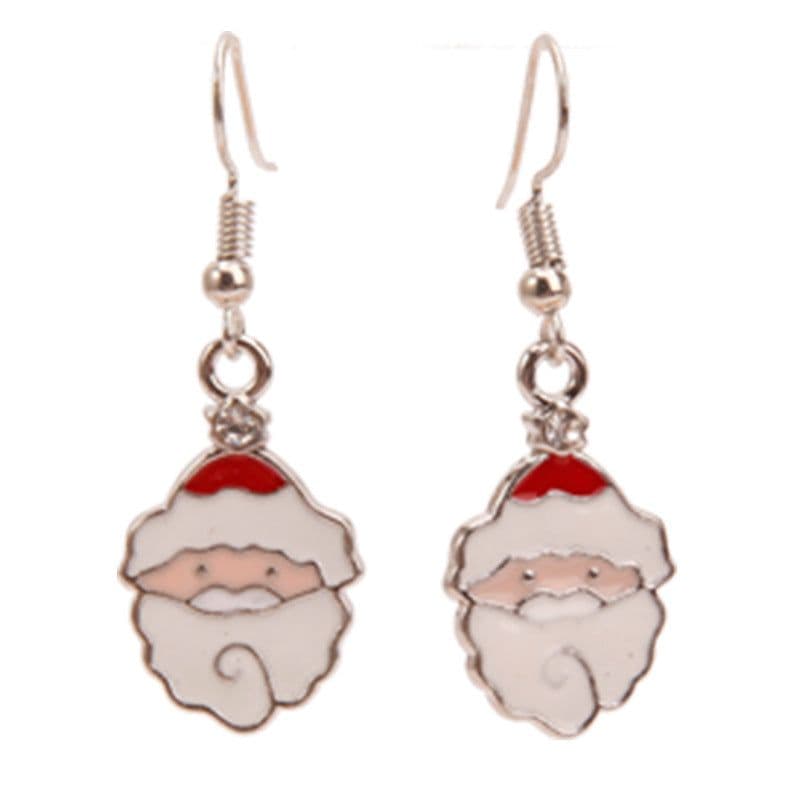 image-Christmas earrings, Christmas snowflake elk bells, cross-border Christmas tree glue ear hook pendants wholesale jewelry