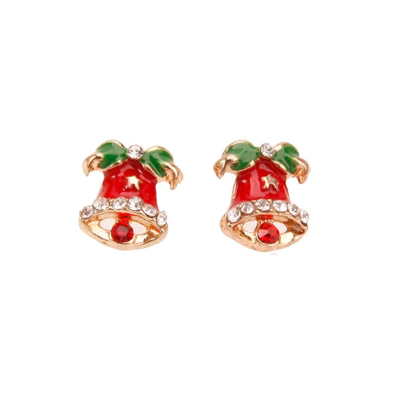 image-Christmas earrings, Christmas snowflake elk bells, cross-border Christmas tree glue ear hook pendants wholesale jewelry