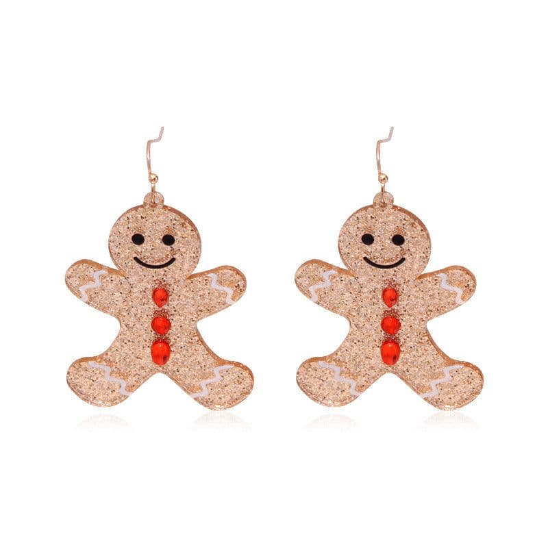image-Christmas earrings, Christmas snowflake elk bells, cross-border Christmas tree glue ear hook pendants wholesale jewelry