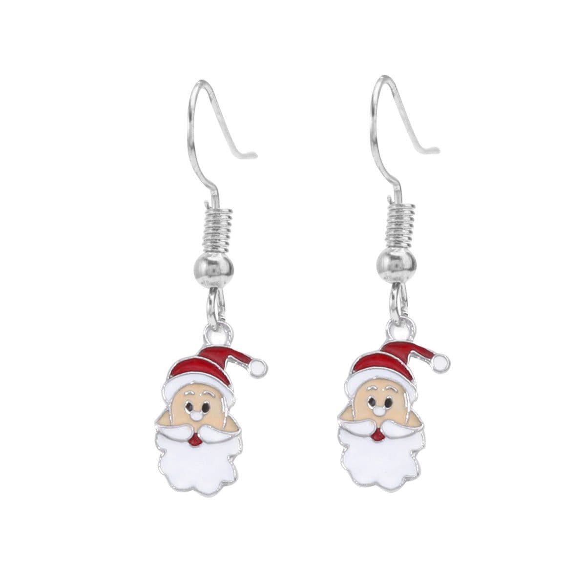 image-Christmas earrings, Christmas snowflake elk bells, cross-border Christmas tree glue ear hook pendants wholesale jewelry