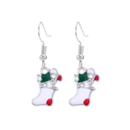 image-Christmas earrings, Christmas snowflake elk bells, cross-border Christmas tree glue ear hook pendants wholesale jewelry