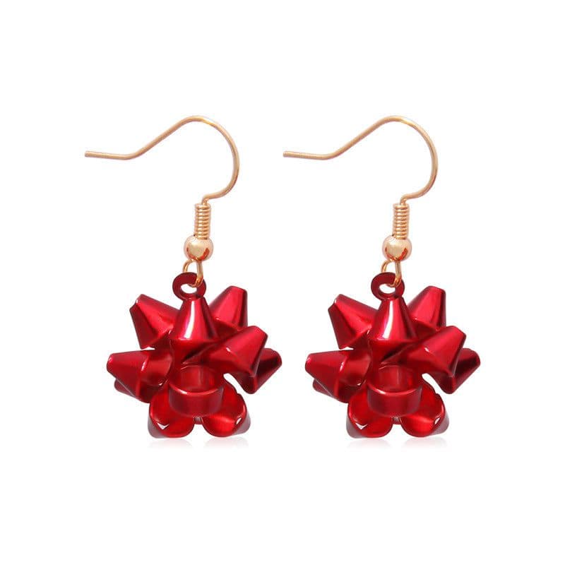 image-Christmas earrings, Christmas snowflake elk bells, cross-border Christmas tree glue ear hook pendants wholesale jewelry