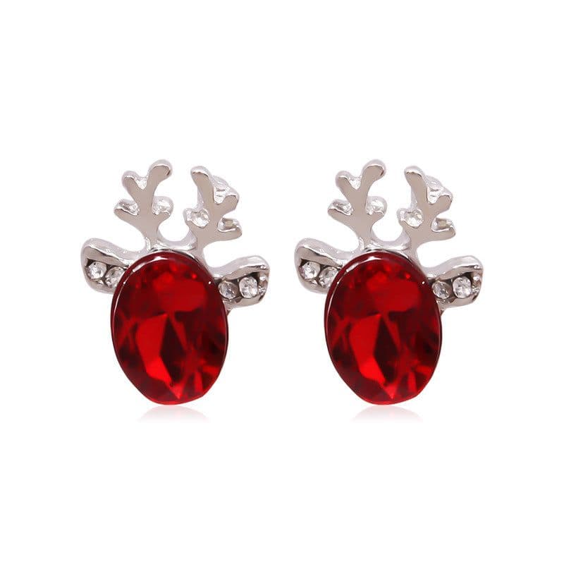 image-Christmas earrings, Christmas snowflake elk bells, cross-border Christmas tree glue ear hook pendants wholesale jewelry