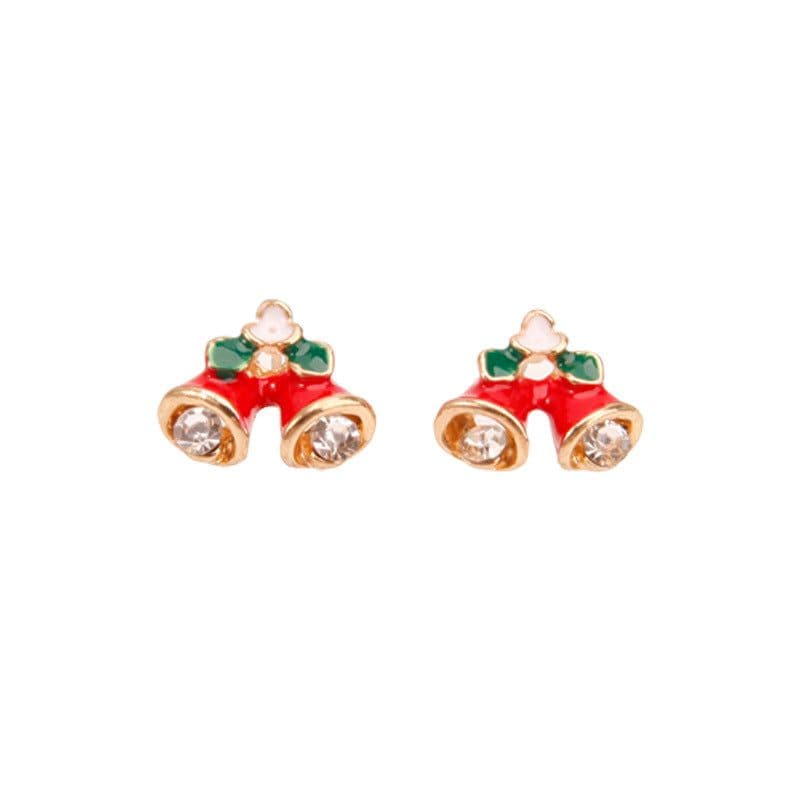 image-Christmas earrings, Christmas snowflake elk bells, cross-border Christmas tree glue ear hook pendants wholesale jewelry