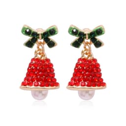image-Christmas earrings, Christmas snowflake elk bells, cross-border Christmas tree glue ear hook pendants wholesale jewelry