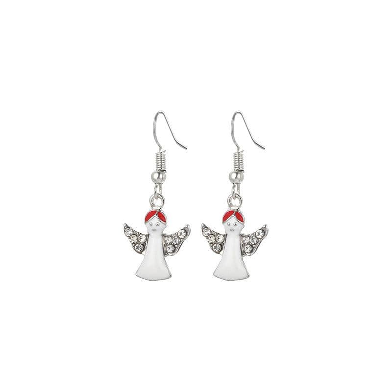 image-Christmas earrings, Christmas snowflake elk bells, cross-border Christmas tree glue ear hook pendants wholesale jewelry