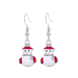 image-Christmas earrings, Christmas snowflake elk bells, cross-border Christmas tree glue ear hook pendants wholesale jewelry