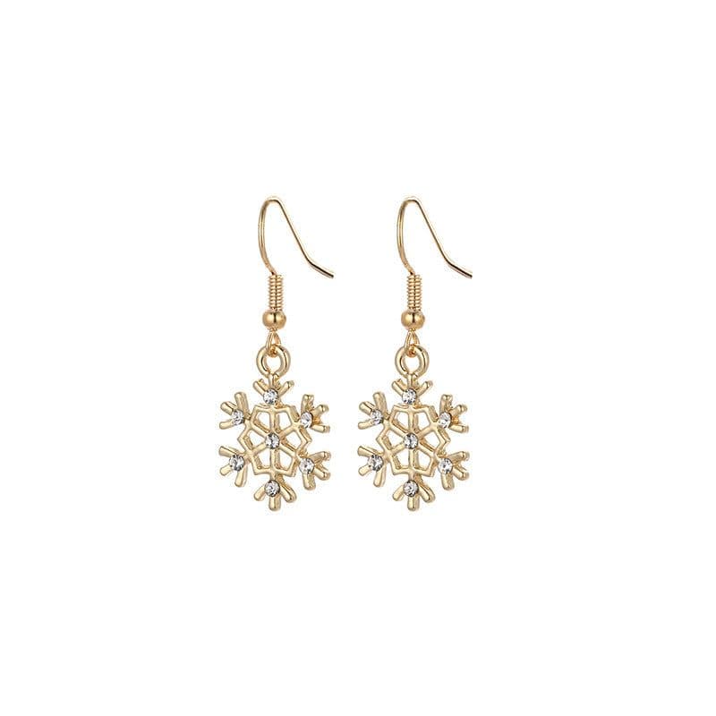 image-Christmas earrings, Christmas snowflake elk bells, cross-border Christmas tree glue ear hook pendants wholesale jewelry