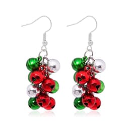 image-Christmas earrings, Christmas snowflake elk bells, cross-border Christmas tree glue ear hook pendants wholesale jewelry