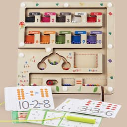 image-Cross-border children's magnetic color sorting counting board early education magnetic pen moving maze kindergarten educational toys