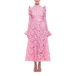 image-Retro heavy industry French long skirt 2023 new temperament niche design lace embroidery waist dress women's trend