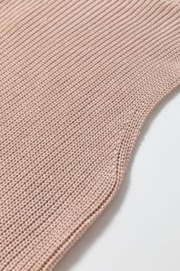 image-Solid Color Turtleneck Knit Tank Top - Oatmeal