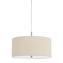 image-60W X 3 Addison Linen Drum Pendant