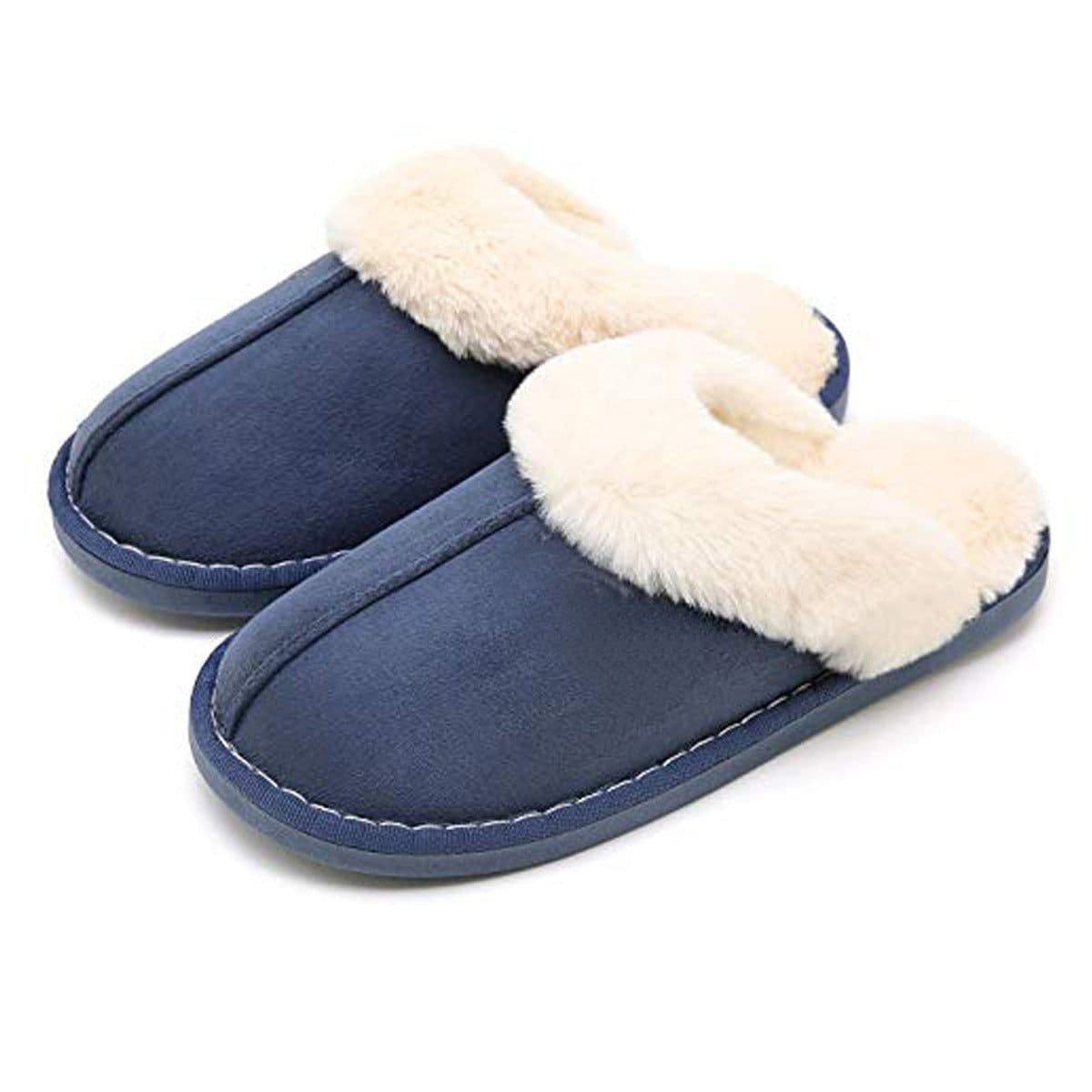image-Autumn and winter style TPR rubber sole slippers for home use with burrs, men's and women's indoor and outdoor warm slippers, cotton slippers wholesale