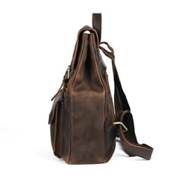 image-Ancient Chaoke Crazy Horse Leather Backpack First Layer Cowhide College Style Backpack for Men and Women Retro Genuine Leather Handmade Casual School Bag