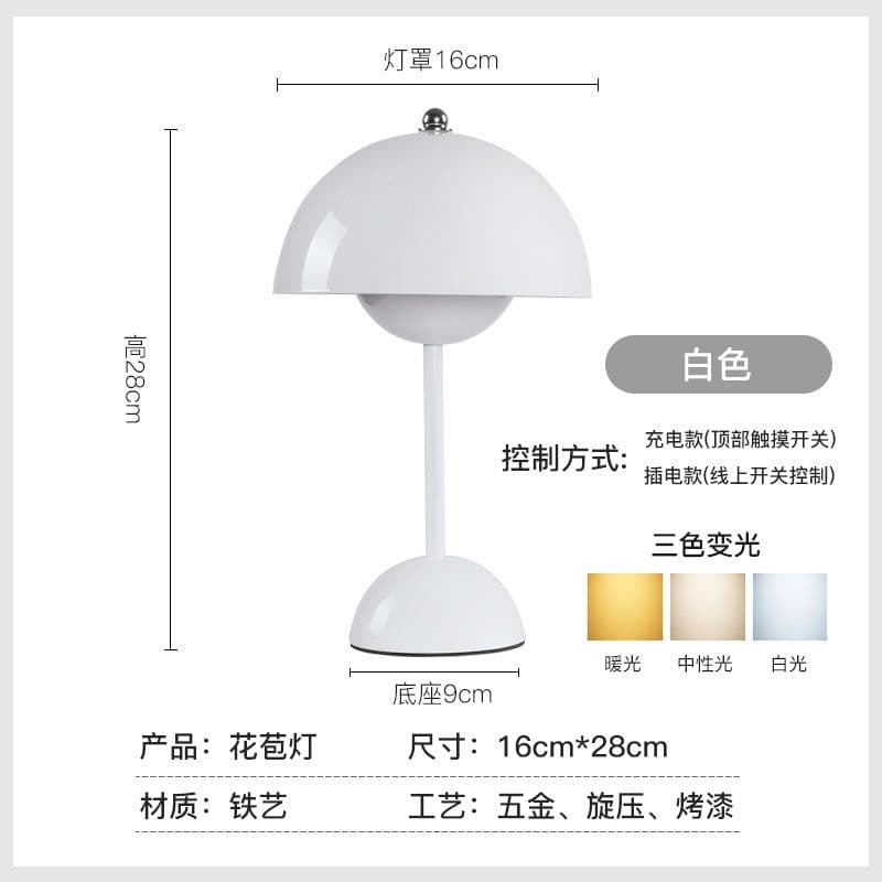 image-Creative ins style light luxury flower bud lamp retro wedding everlasting lamp dowry bedside led decorative table lamp night light