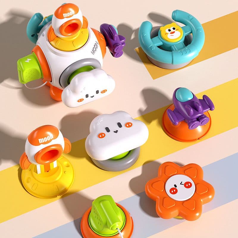 image-Cross-border baby busy hand catching ball puzzle sensory unified cube six polyhedron Rubik's cube dynamic early education busy ball