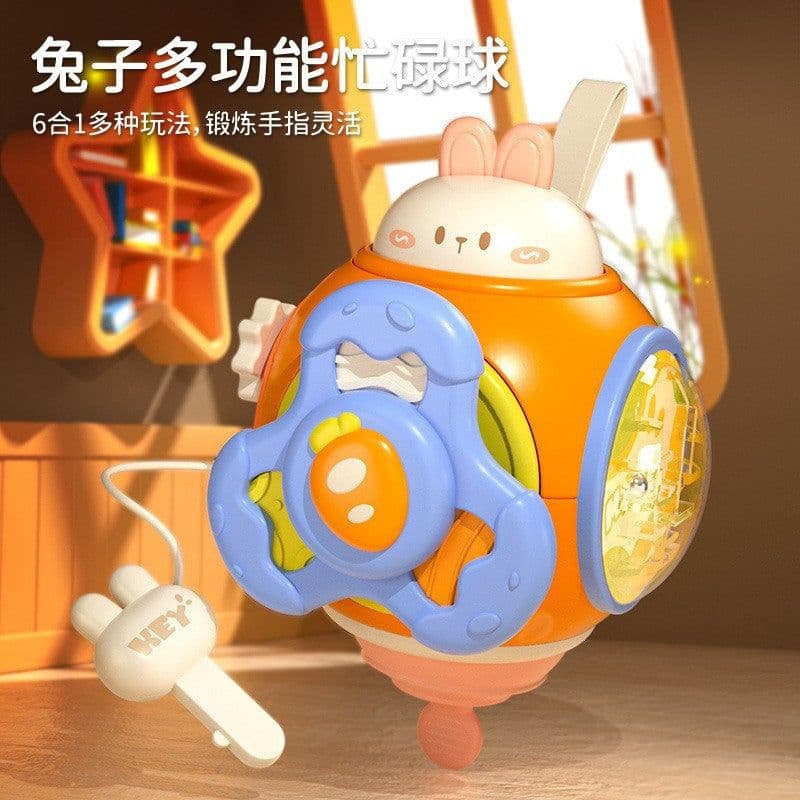 image-Cross-border baby busy hand catching ball puzzle sensory unified cube six polyhedron Rubik's cube dynamic early education busy ball