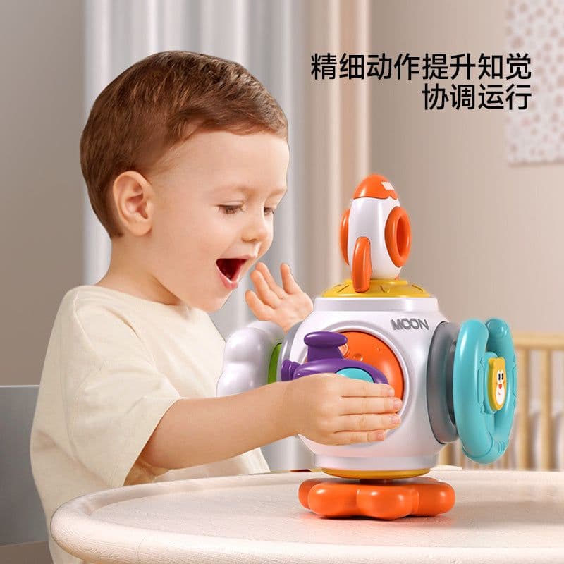 image-Cross-border baby busy hand catching ball puzzle sensory unified cube six polyhedron Rubik's cube dynamic early education busy ball