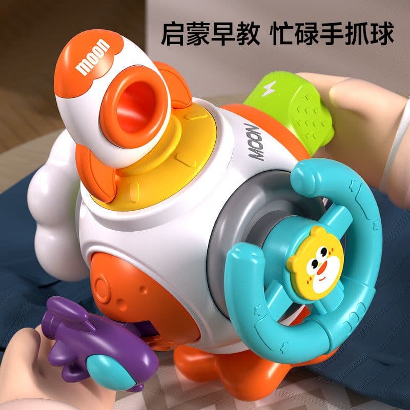 image-Cross-border baby busy hand catching ball puzzle sensory unified cube six polyhedron Rubik's cube dynamic early education busy ball