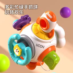 image-Cross-border baby busy hand catching ball puzzle sensory unified cube six polyhedron Rubik's cube dynamic early education busy ball