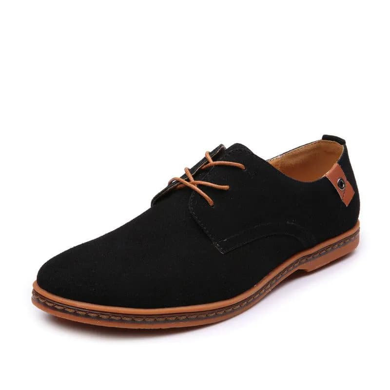 image-Men's Brown Nubuck Leather Loafers Size 48