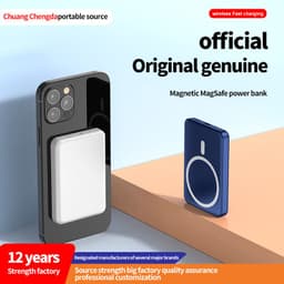 image-Suitable for Apple iPhone 12 magnetic power bank wireless two-way fast charging 5000 mAh mobile power gift