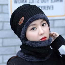 image-Free shipping hat women's winter plus velvet Korean style warm woolen hat autumn and winter women's cycling anti-cold ear protection and neck protection needle