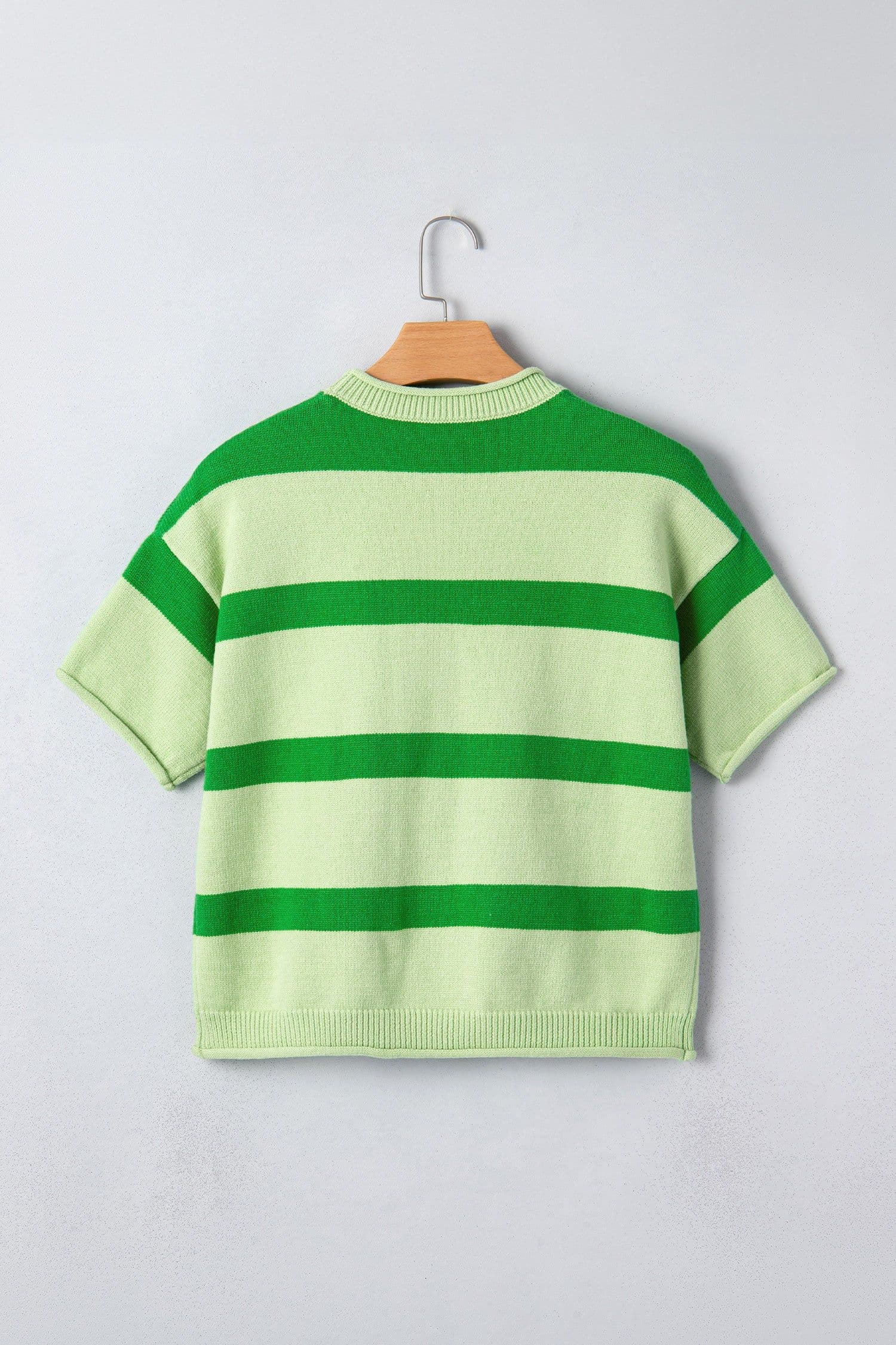 image-Green Stripe Oh for Lucks Sake St Patricks Day Short Sleeve Sweater