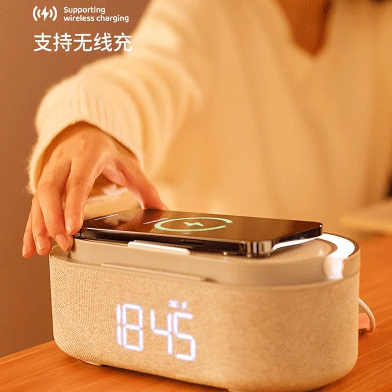 image-Manufacturer's new multifunctional 15W fast charging wireless charger clock speaker night light business gift with printed logo