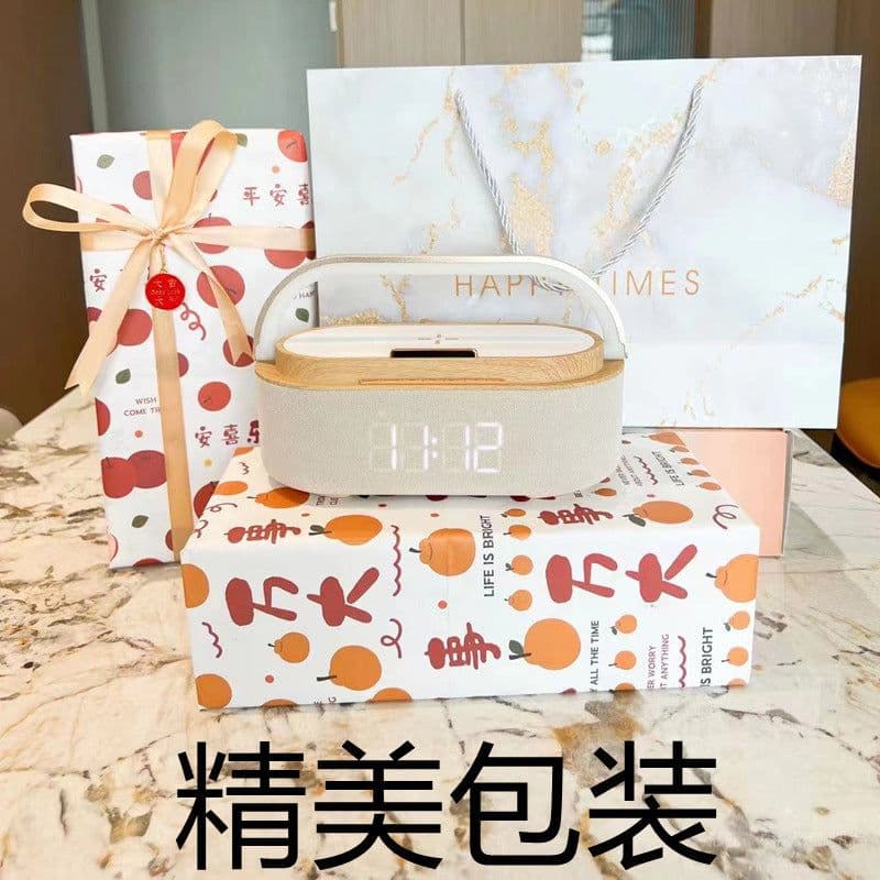 image-Manufacturer's new multifunctional 15W fast charging wireless charger clock speaker night light business gift with printed logo