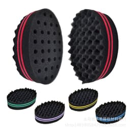 image-Overseas selling porous curling black sponge oval sweeping sponge brush messing hair short hair cleaning sponge