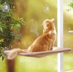 image-Pet Hanging Beds Cat Sunny Window Seat Mount Hammock Comfortable Cat Shelf Seat