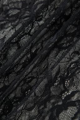 image-Black Sleeveless Lace Patchwork Long Dress