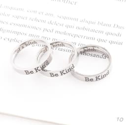 image-European and American cross-border e-commerce Be Kind stainless steel 4mm wide flat couple rings hot-selling manufacturer wholesale