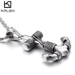 image-Kalen Titanium Steel Anchor Necklace - Gold - Retro Men's Fashion Jewelry