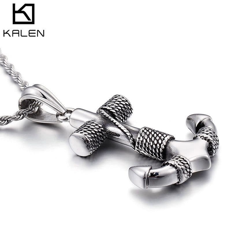 image-Kalen Titanium Steel Anchor Necklace - Gold - Retro Men's Fashion Jewelry