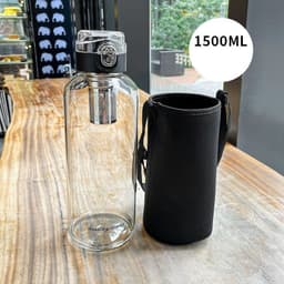 image-Bounce Cover Glass Water Cup With Cup Cover Portable Large Capacity