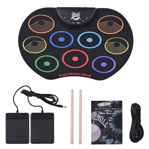 image-Compact Size Electronic Colorful Hand Roll Drum