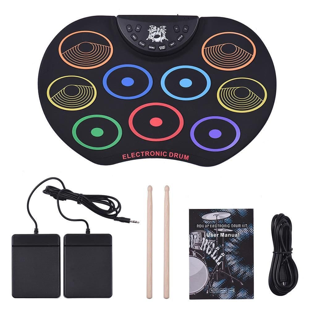 image-Compact Size Electronic Colorful Hand Roll Drum