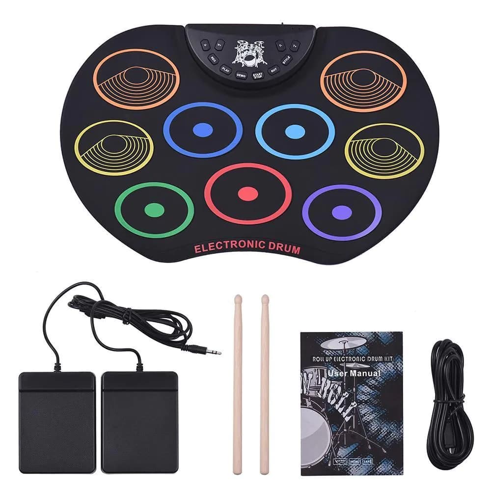 image-Compact Size Electronic Colorful Hand Roll Drum