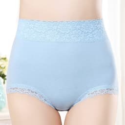 image-Pure Cotton High Waist Women's Underwear - Lace Seamless Briefs