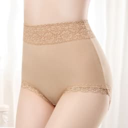 image-Pure Cotton High Waist Women's Underwear - Lace Seamless Briefs
