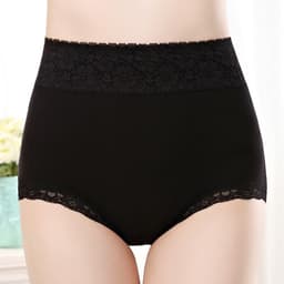 image-Pure Cotton High Waist Women's Underwear - Lace Seamless Briefs
